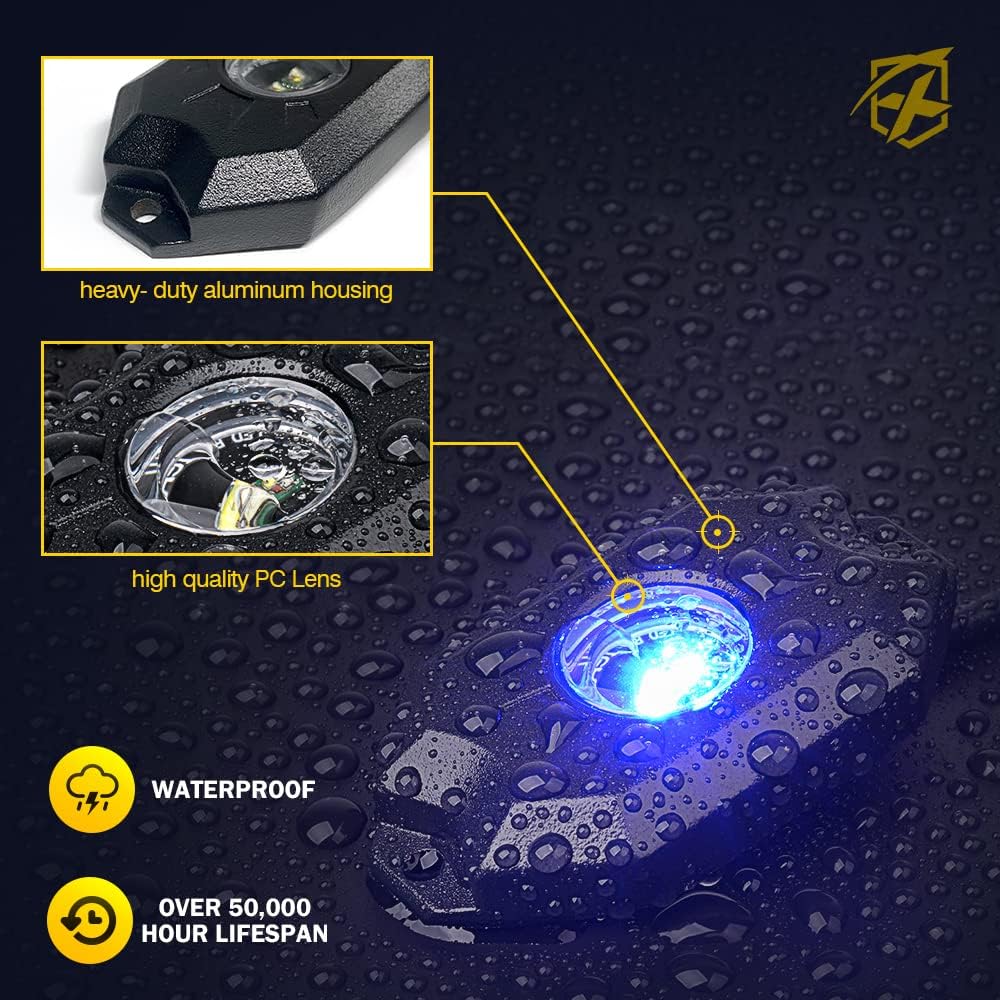 RGBW LED Rock Lights Kit with Bluetooth Remote, 10 Pods L58253