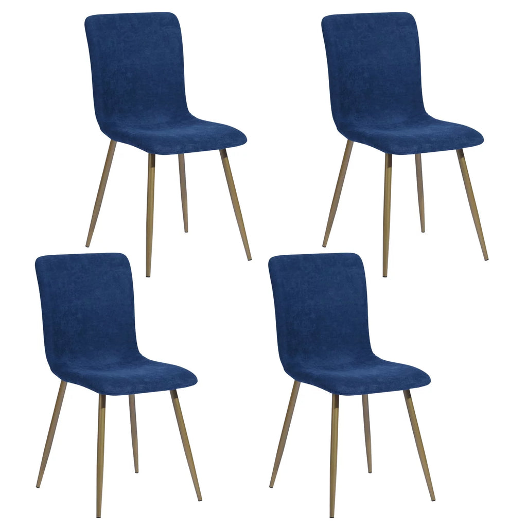 Blue Fabric Dining Chairs Set of 4 X37106
