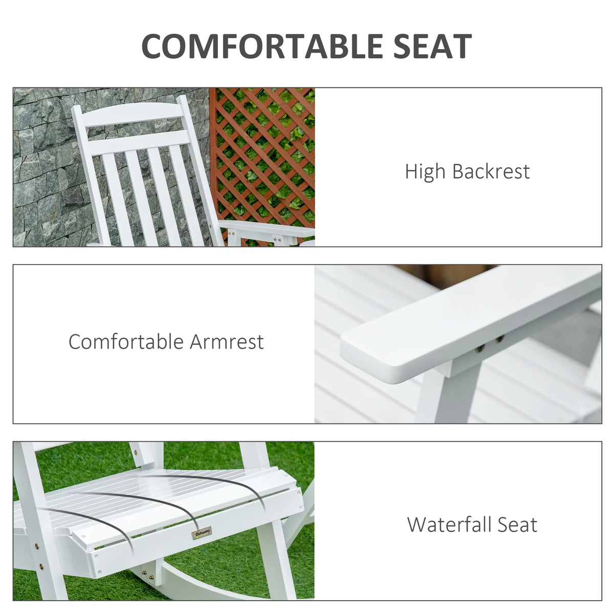 Wooden Rocking Chair Set with Foldable Table K56935