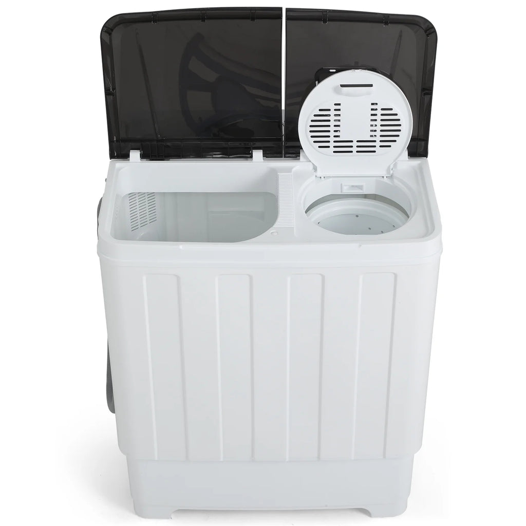 Portable 30lbs Twin Tub Washer and Dryer Combo with Drain Pump, Black G406129