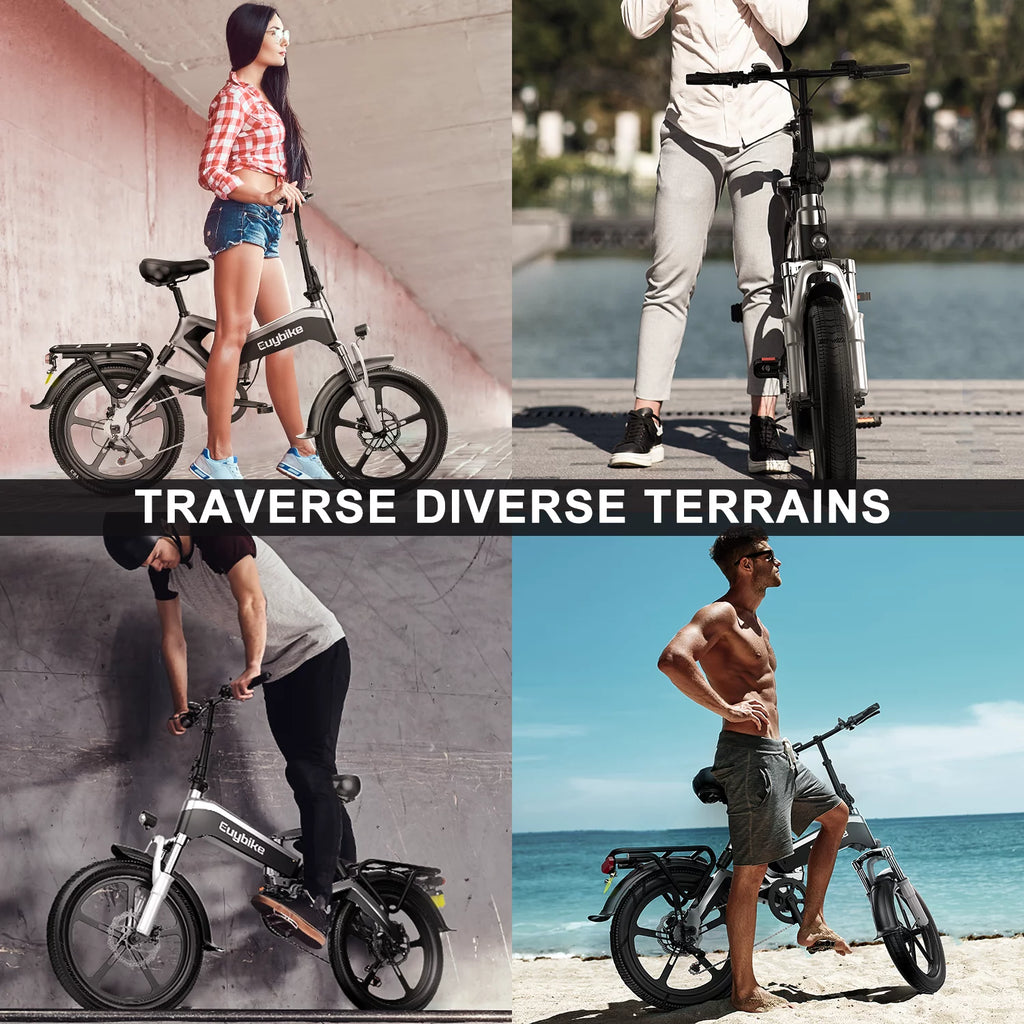 Folding Electric Bike 500W 48V 12.8AH 20'' Black U877