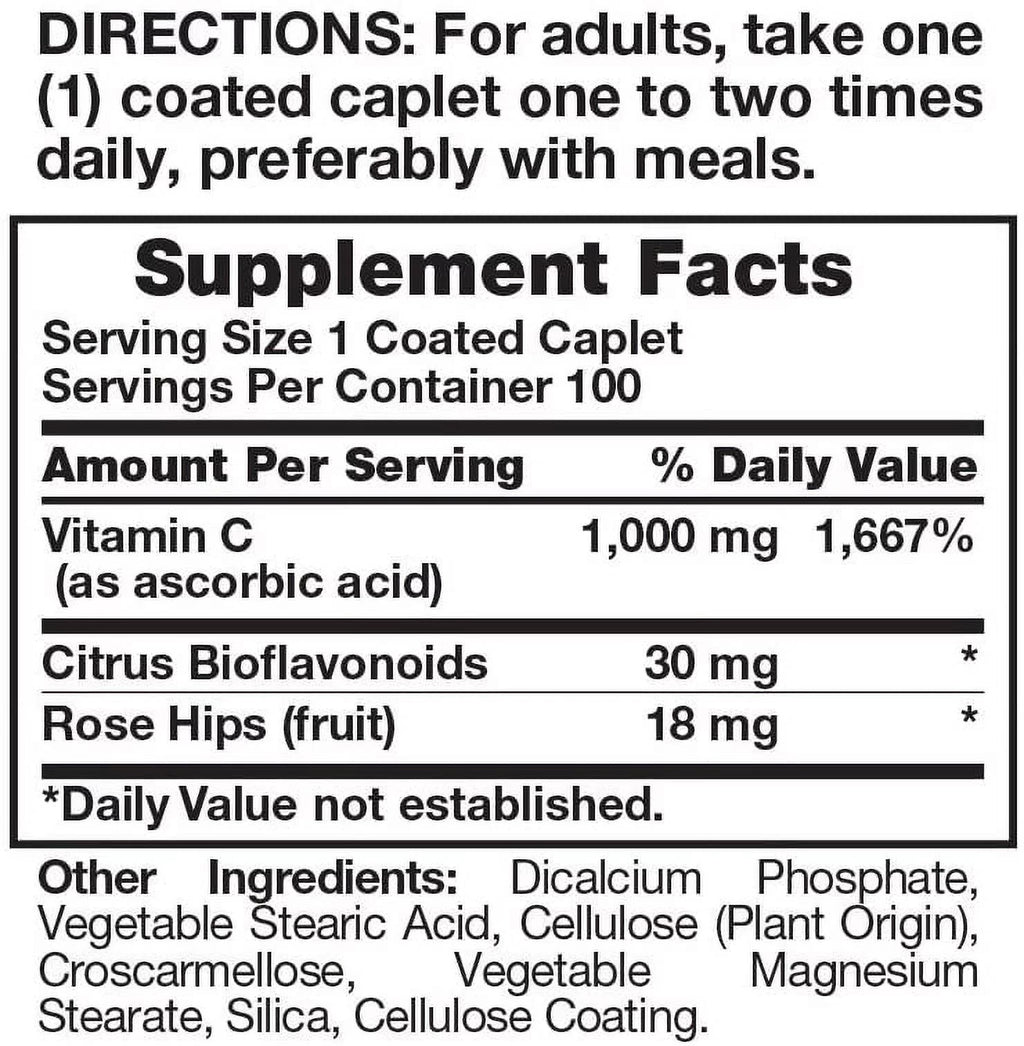 Vitamin C with Bioflavonoids & Wild Rose Hips 100 ct 6 Pack R751