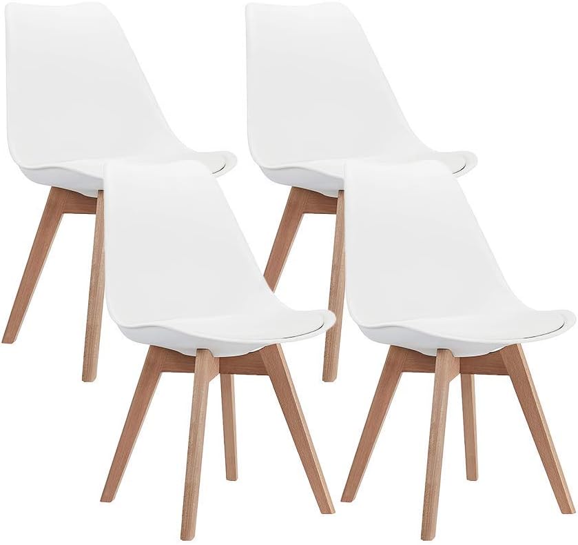 Grey Mid Century Modern Side Chair with Wood Legs Set of 2 E1494