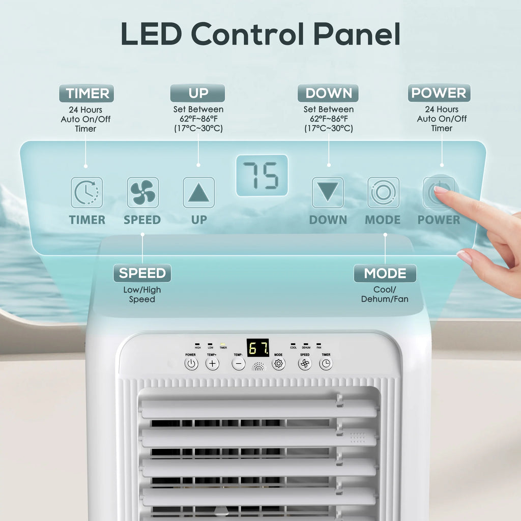 6000BTU Portable Air Conditioners 3-in-1 with Dehumidifier Fan A11665