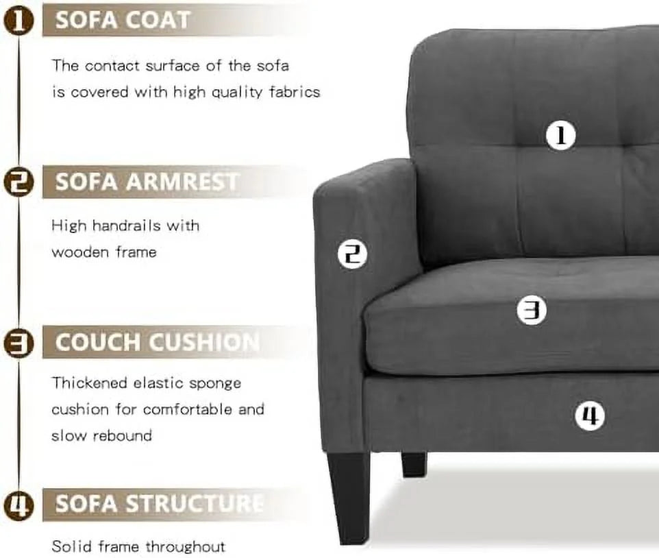Convertible Sectional Sofa L Shaped Couch with Reversible Chaise Grey M296