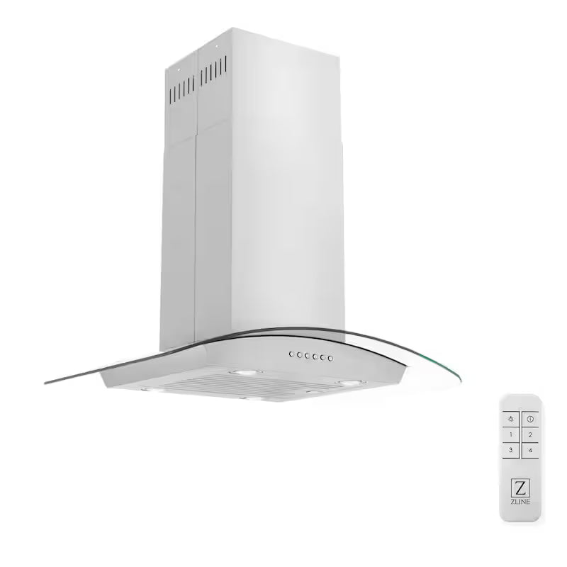 30 in. 400 CFM Convertible Island Mount Range Hood in Stainless Steel C4102