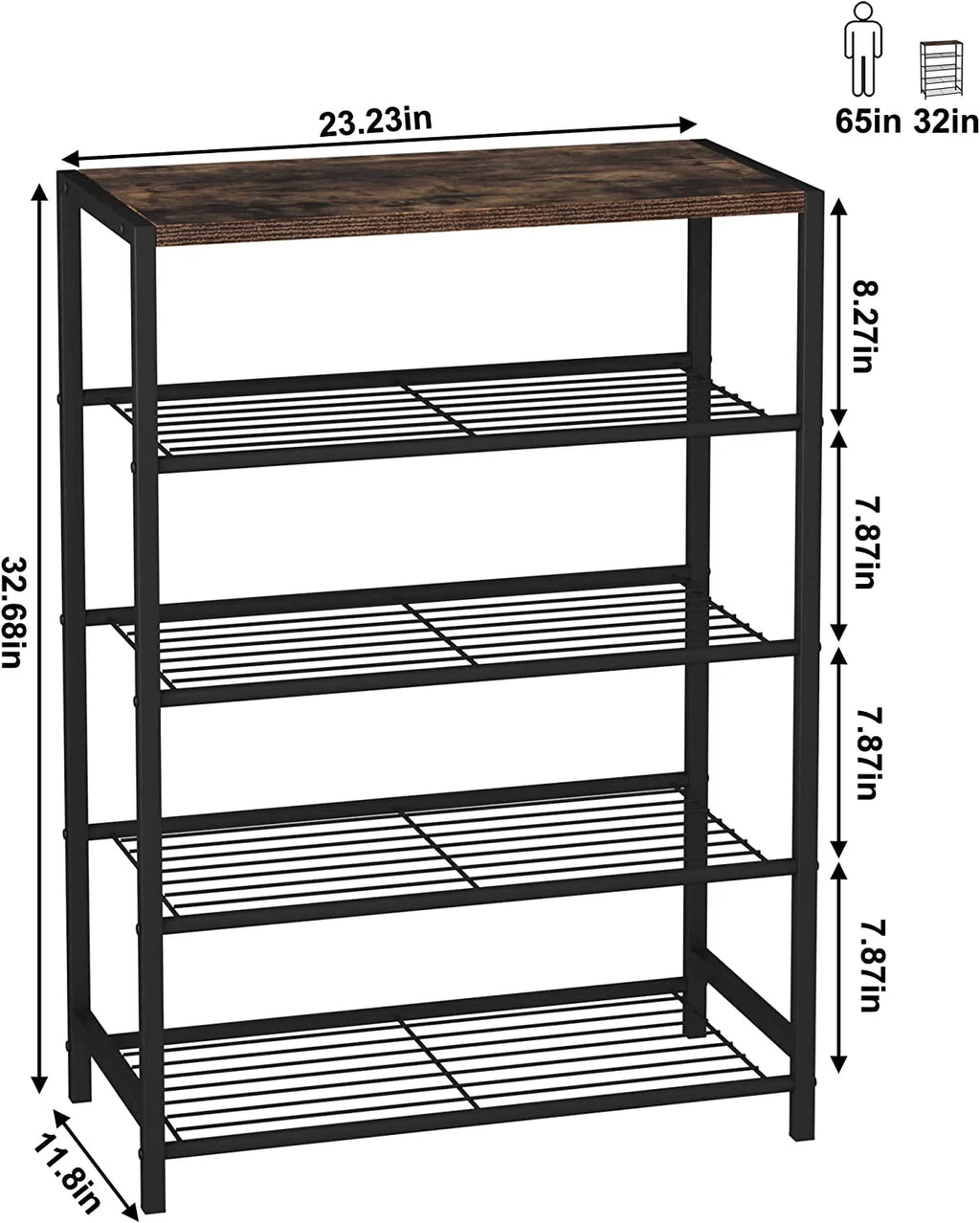 5-Tier All-Metal Shoe Rack V83220