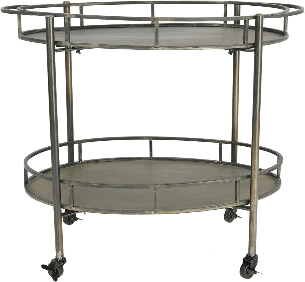 Gold 2 Tier Metal Bar Cart J93702