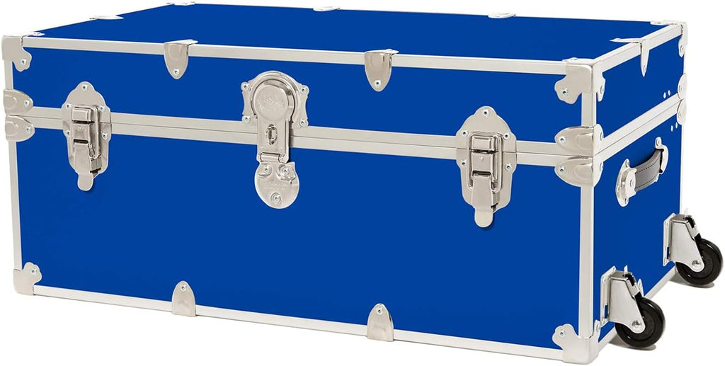 Large Storage Trunk with Removable Wheels 32x18x14 Silver Z481674