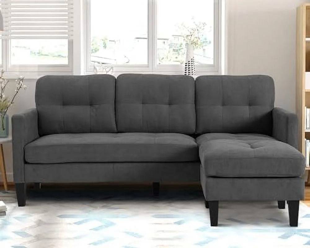 Convertible Sectional Sofa L Shaped Couch with Reversible Chaise Grey M296
