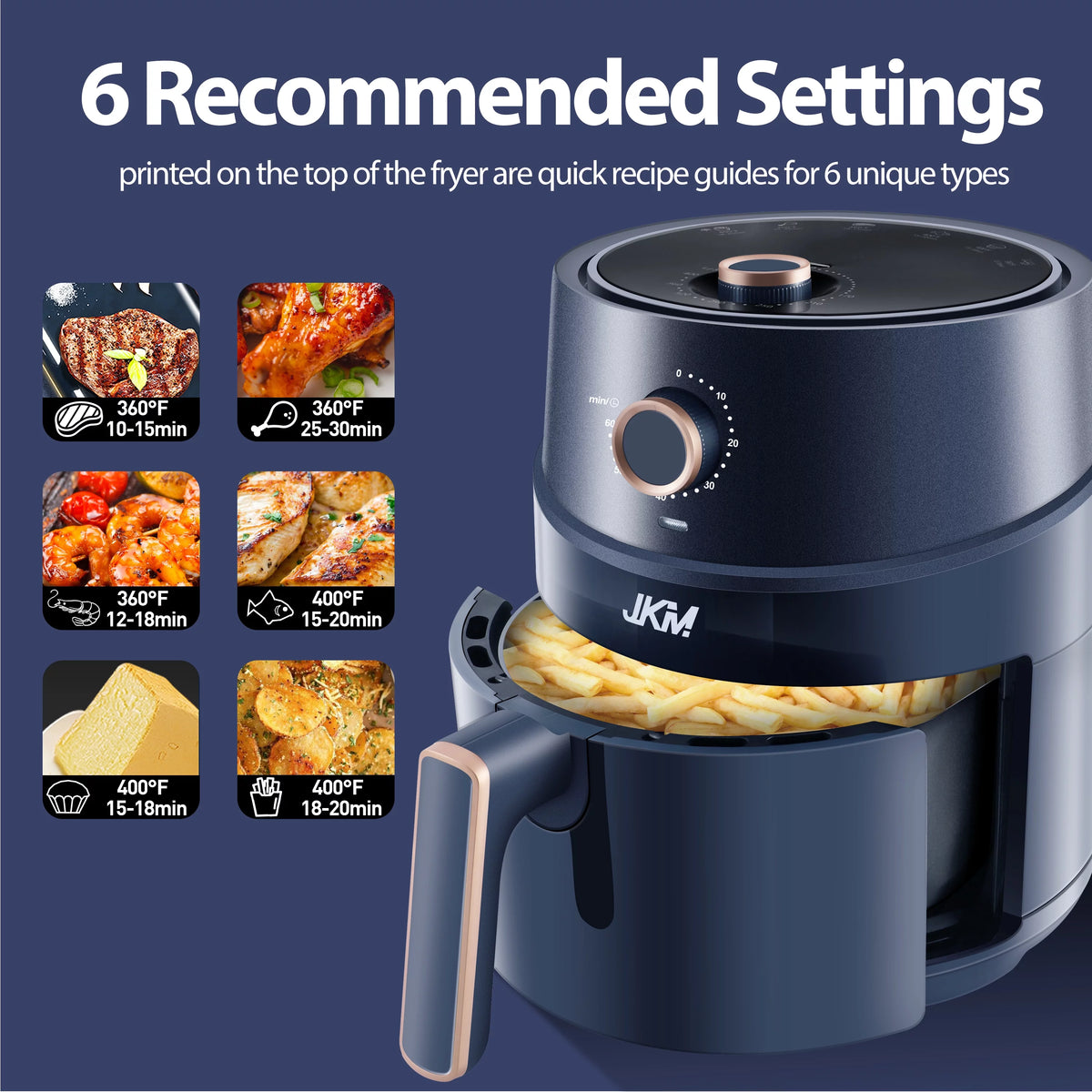 4.7 Quart Navy Blue Mechanical Air Fryer Z422311