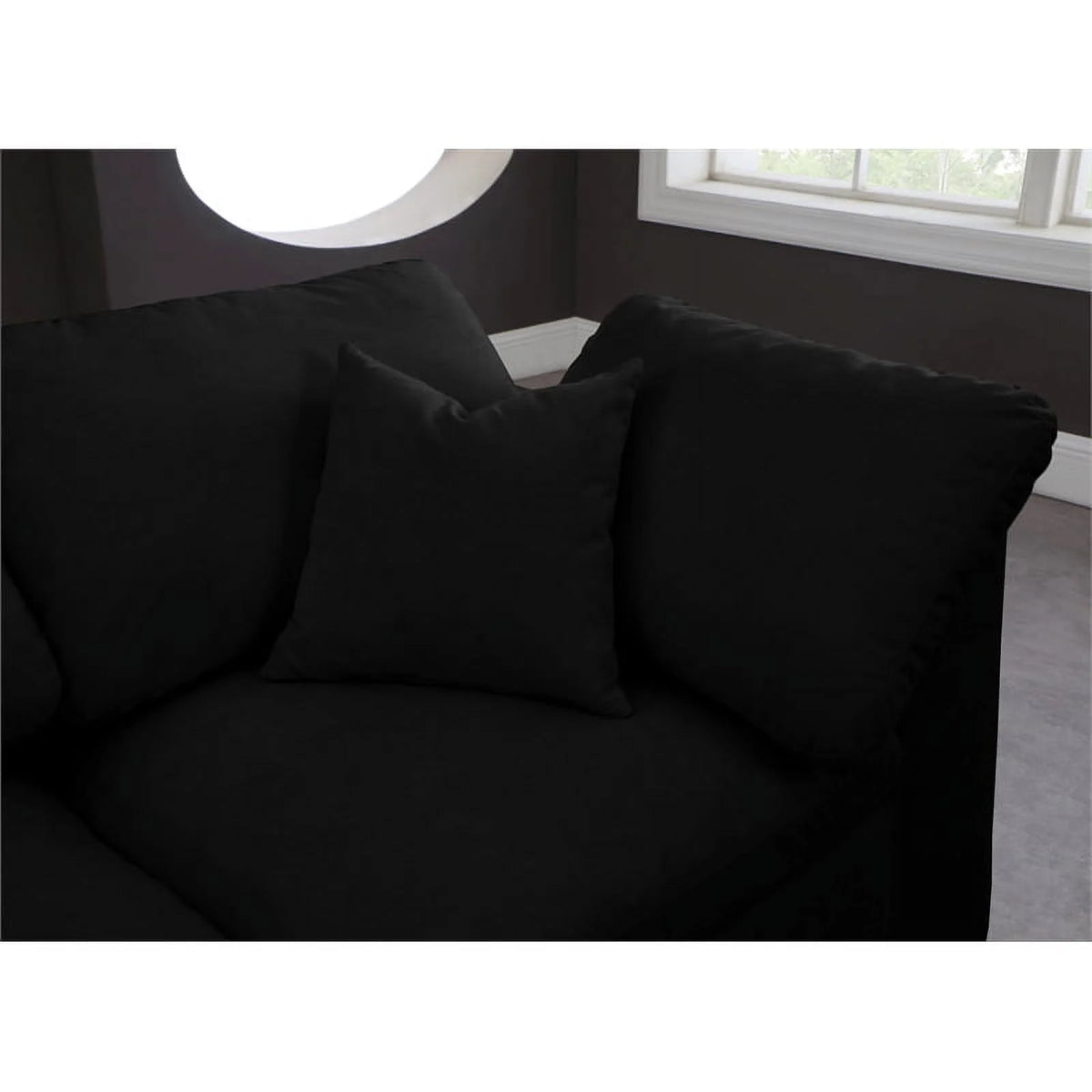 Black Velvet Modular 4 Piece Armless Sofa Y336997