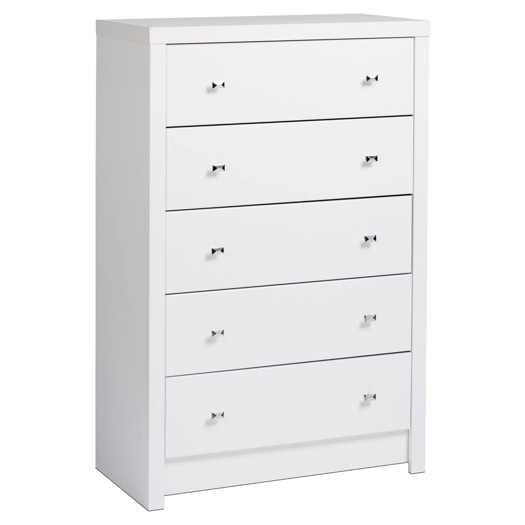 5 Drawer White Wooden Dresser B55721