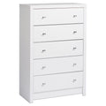 5 Drawer White Wooden Dresser B55721