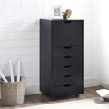 Gray 6 Drawer Mobile File Cabinet L402