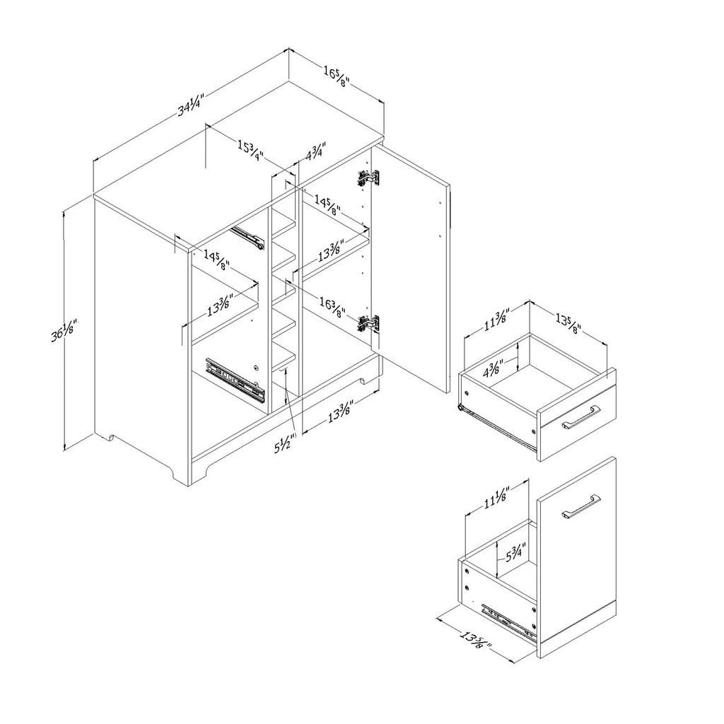 Vietti Bar Cabinet with Storage M909