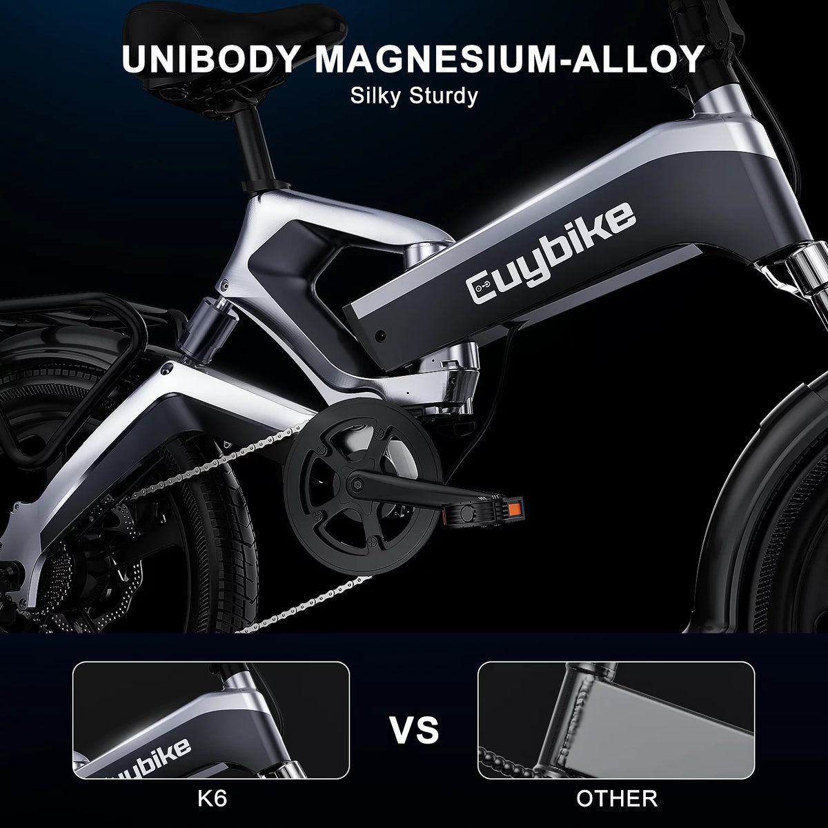 Folding Electric Bike 500W 48V 12.8AH 20'' Black U877
