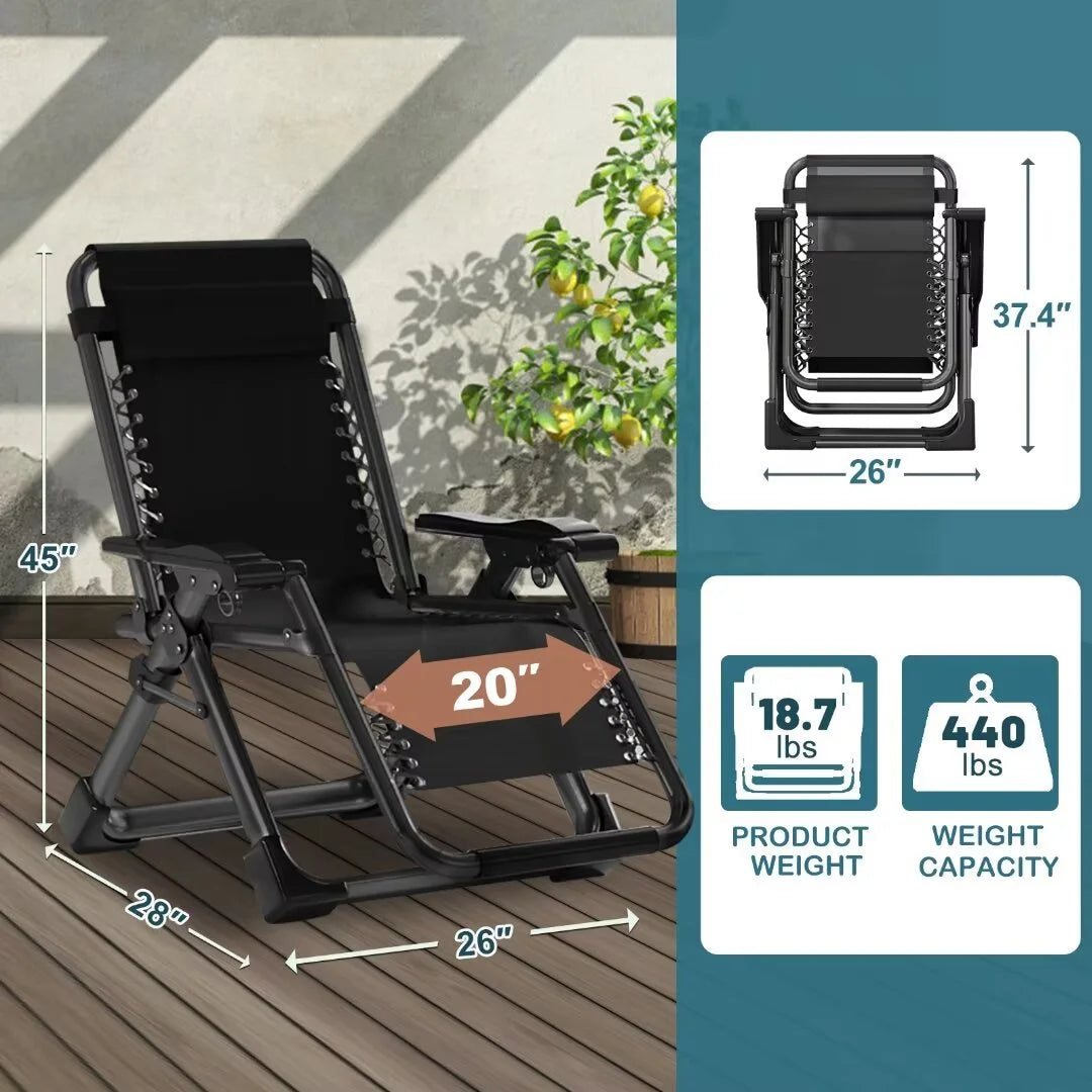 Zero Gravity Folding Reclining Chair with Removable Cushion Y711596