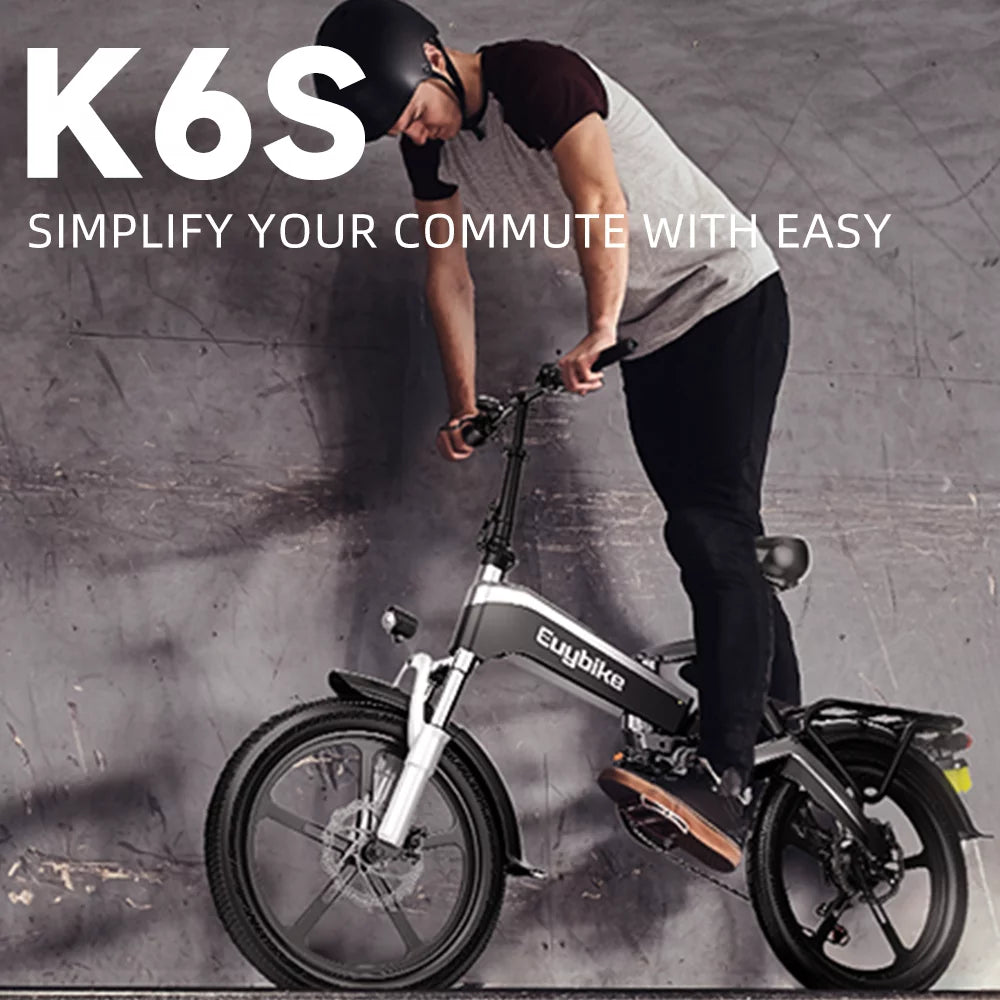 Folding Electric Bike 500W 48V 12.8AH 20'' Black U877