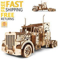 Wooden 3D Puzzle Mechanical Semi Truck H55313