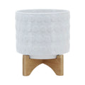 White Ceramic Round Planter L6411
