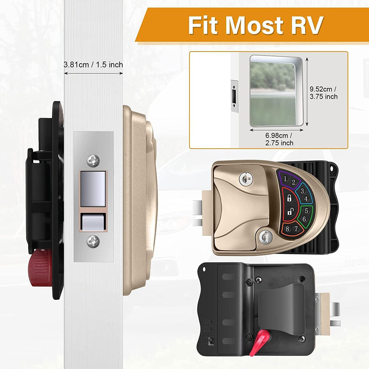 Waterproof RV Door Lock with Backlit Keypad N878