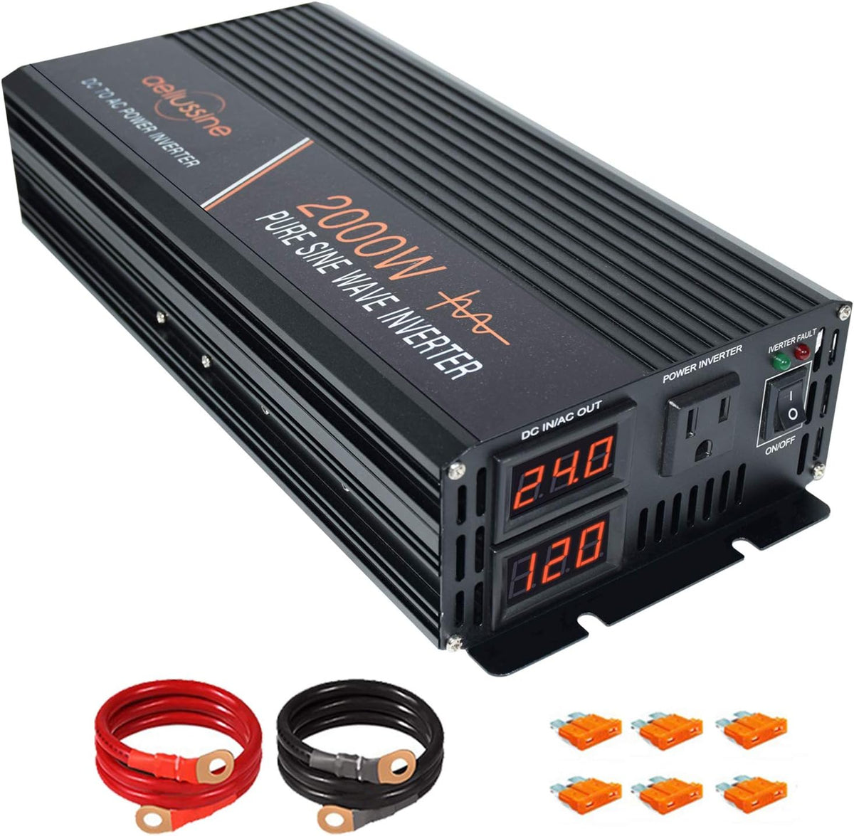 2000W Pure Sine Wave Power Inverter 12v dc to ac 110v 120v J689731