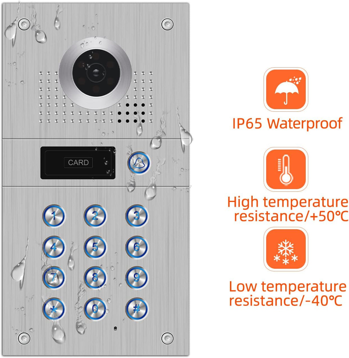 7 Inch Wired Video Doorbell 960P Camera IP65 Waterproof F4173