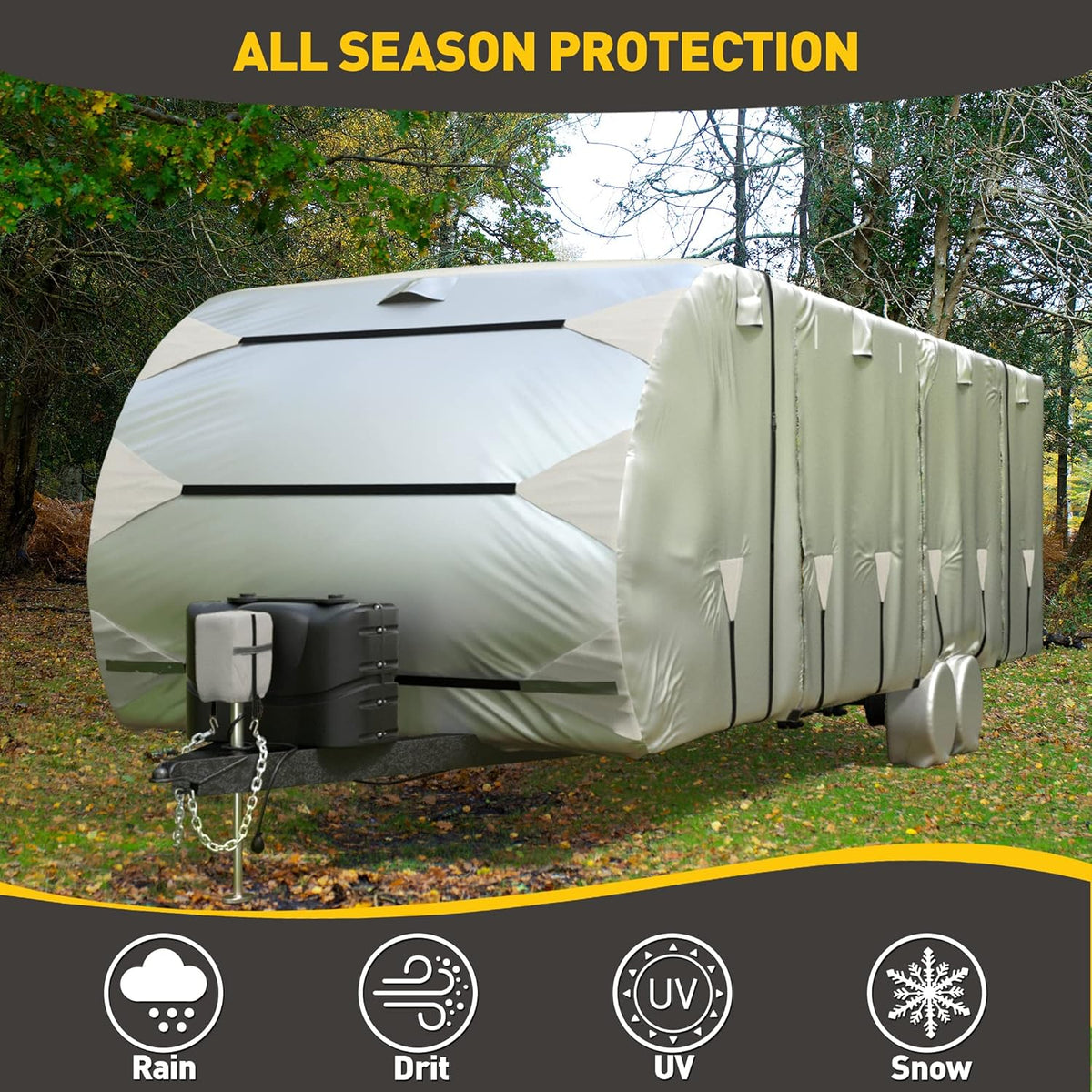 300D Anti-Tear Waterproof Windproof Anti-UV RV Trailer Cover B268155