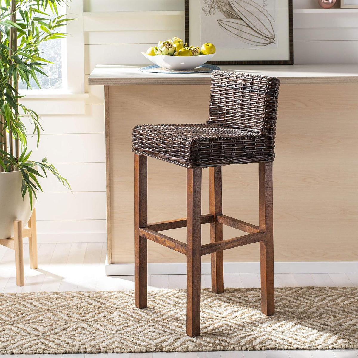 Cappuccino Wicker Bar Stool R286