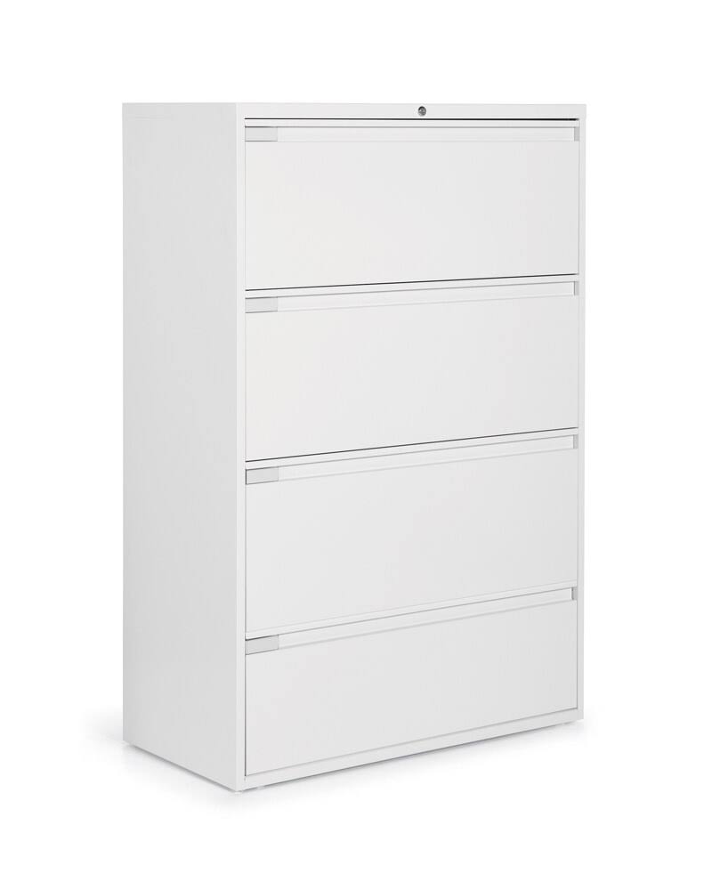 4 Drawer White Lateral File Cabinet Y399
