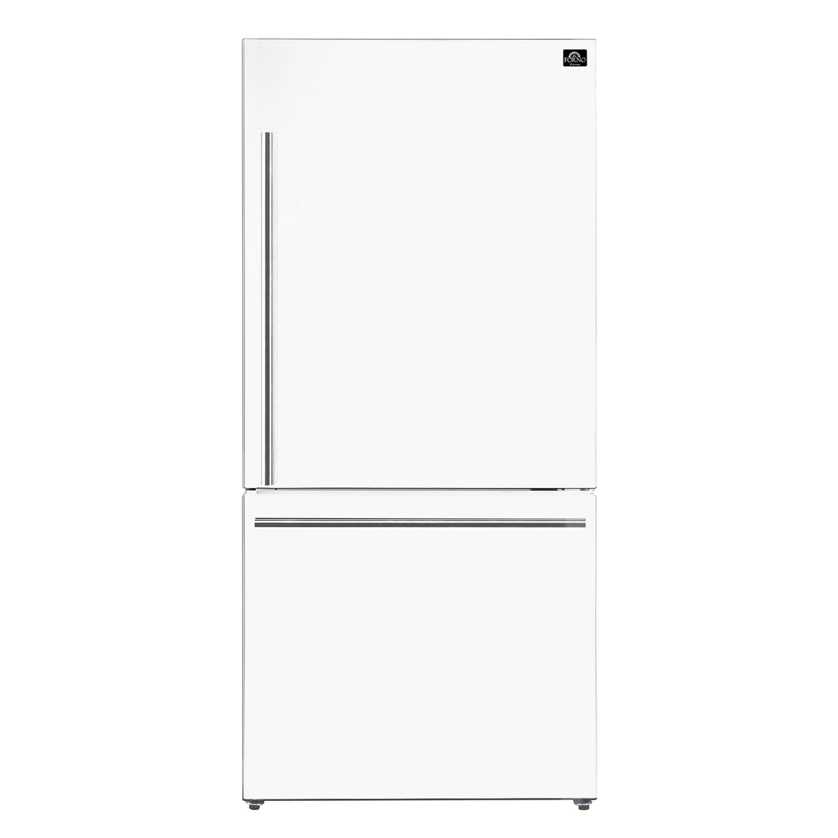 31 17.2 cu. ft. Refrigerator and Bottom Freezer in White with Silver Handles R408