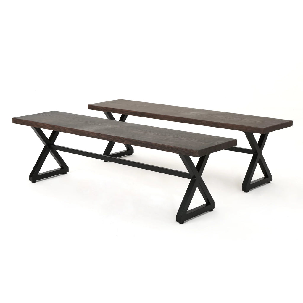 Aluminum Dining Bench with Steel Frame G804331