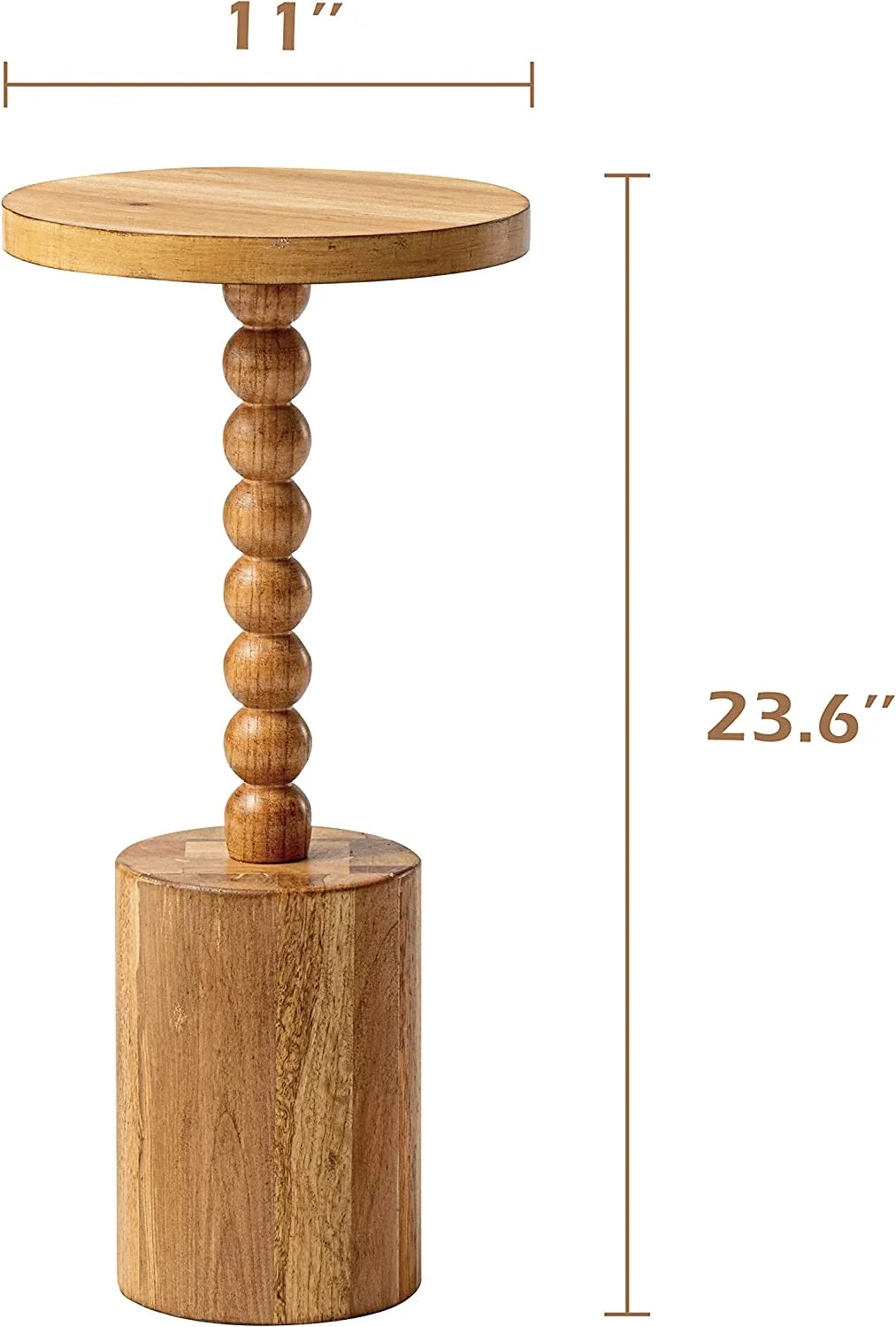 Round Rustic Wood Pedestal End Table B189575