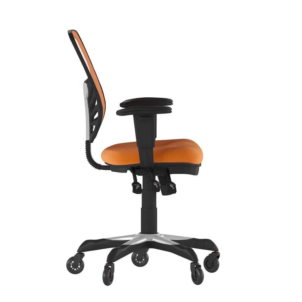Orange Mesh Ergonomic Office Chair with Adjustable Arms R43724