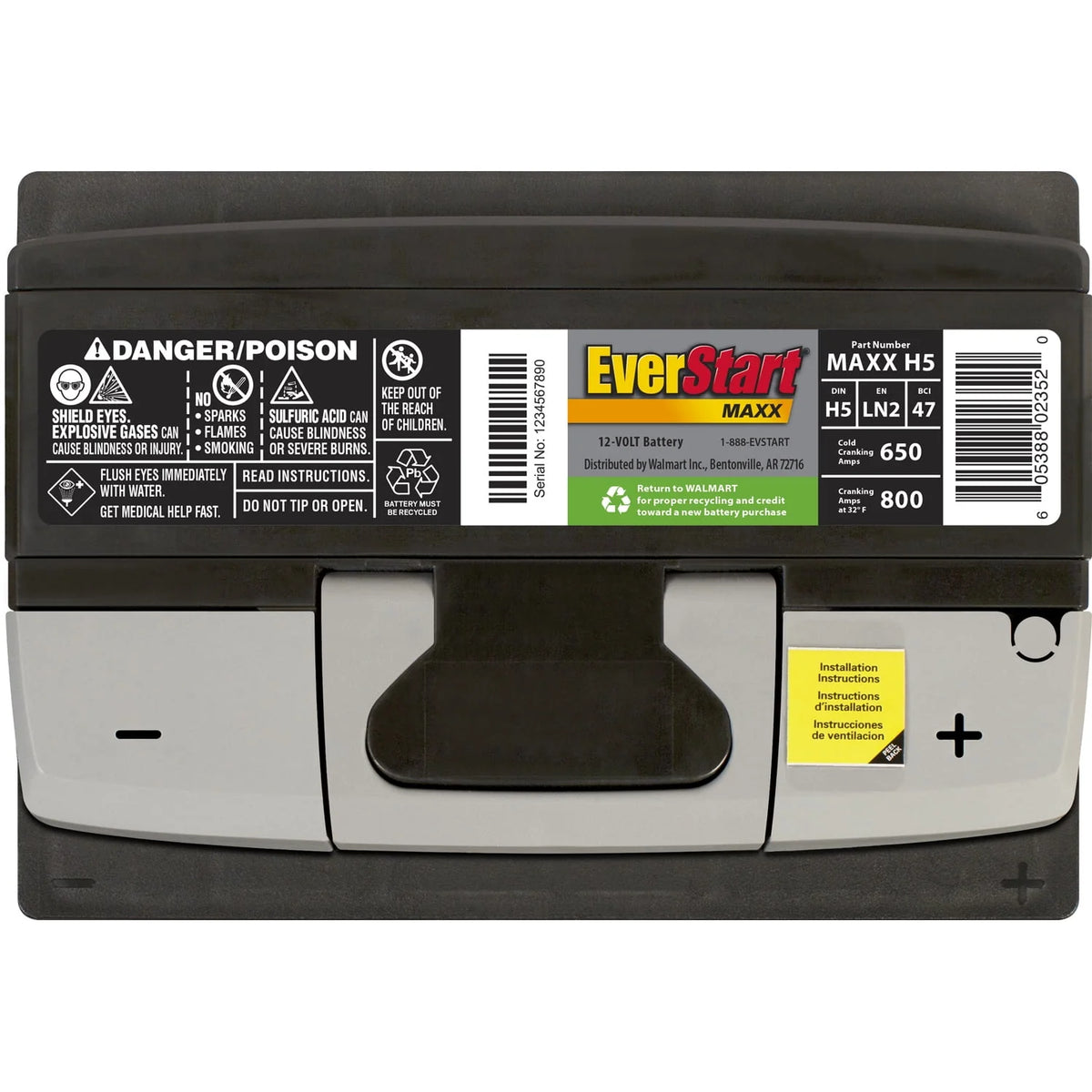 Lead Acid Automotive Battery 12 Volt 650 CCA D9377