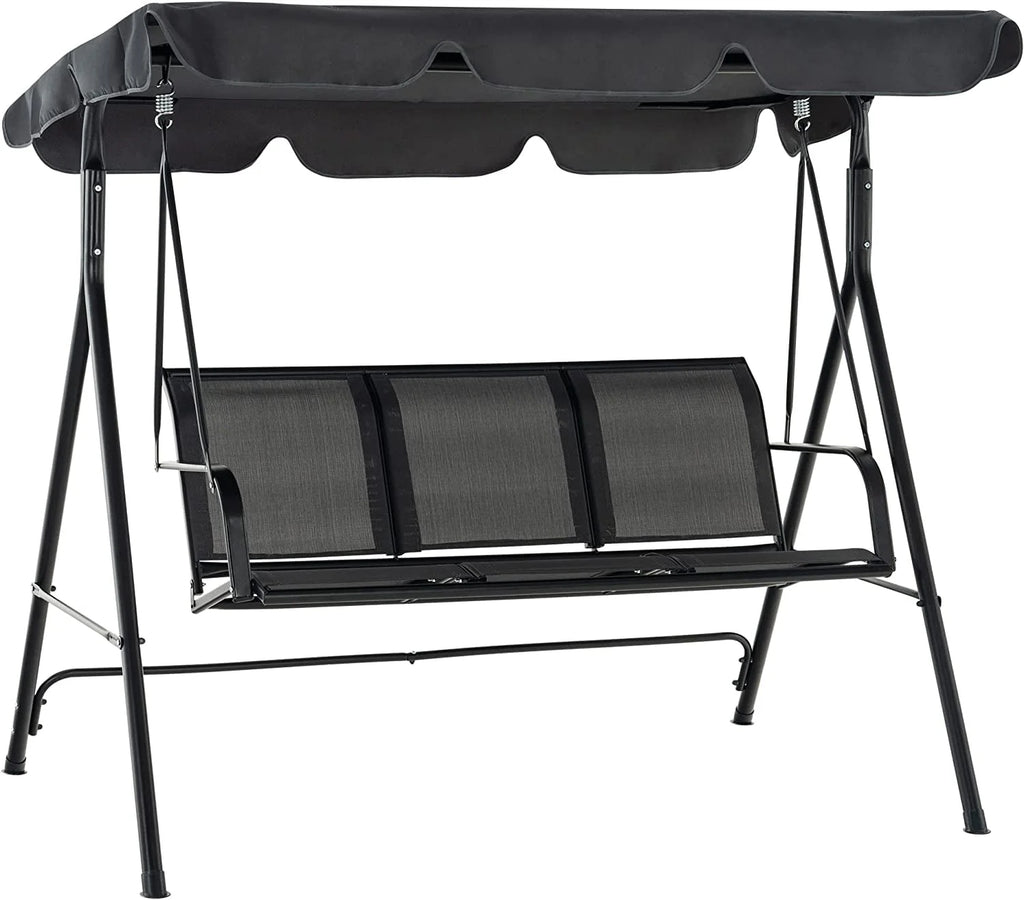 Dark Grey 3-Person Canopy Swing Chair M425861