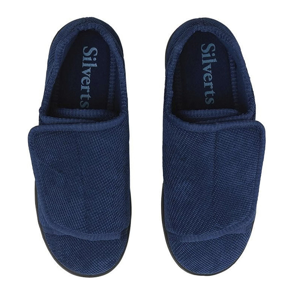 Navy Double-Extra Wide Easy Closure Slipper E197303
