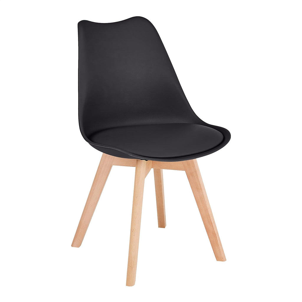 Grey Mid Century Modern Side Chair with Wood Legs Set of 2 E1494