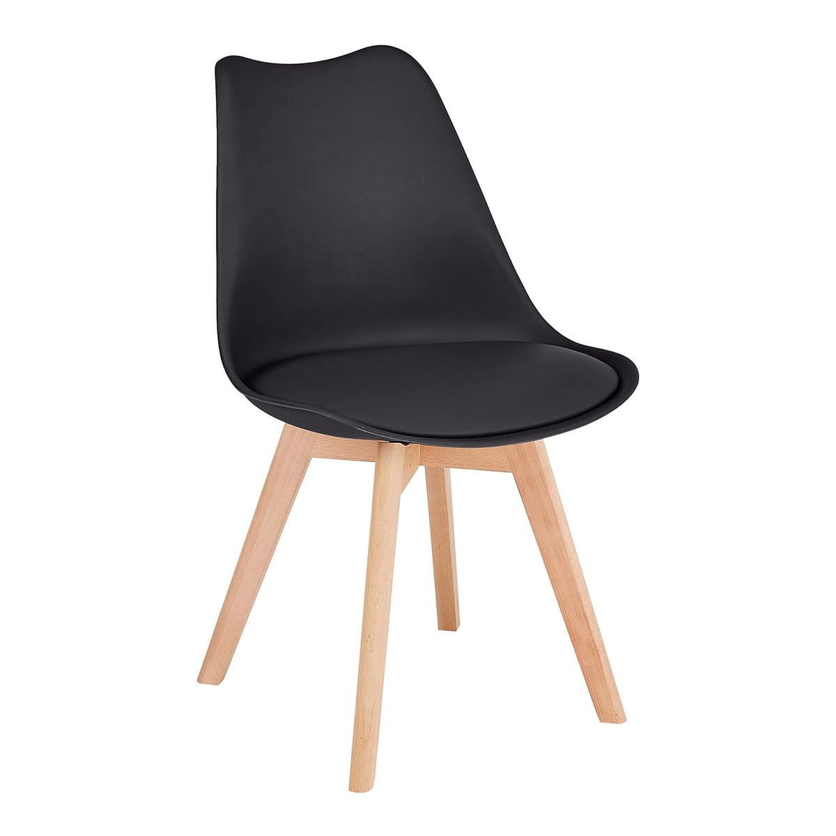 Grey Mid Century Modern Side Chair with Wood Legs Set of 2 E1494
