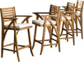 Acacia Wood Outdoor Barstools, 4-Pcs Set P3434