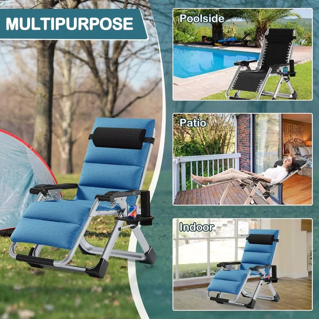 Zero Gravity Folding Reclining Chair with Removable Cushion Y711596