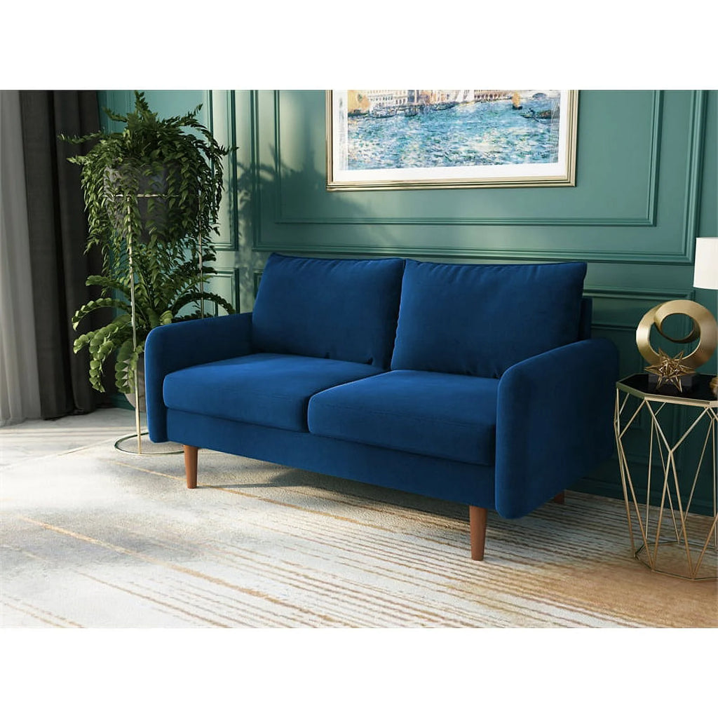 Space Blue Velvet Loveseat E322