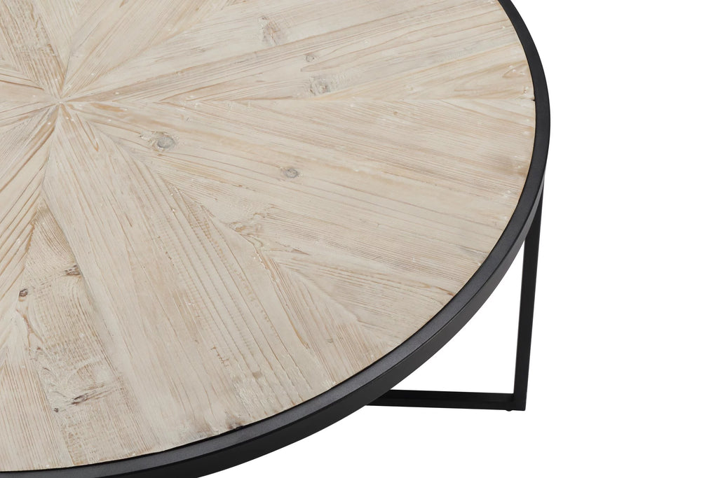 Black Round Coffee Table with 4 Nesting Stools Z345341
