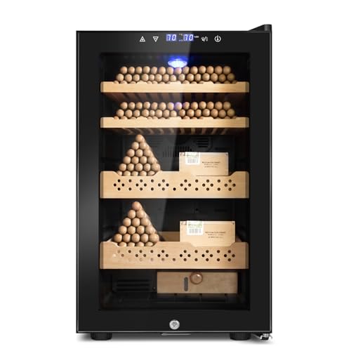 Electric Cooler Cabinet 35L with Temperature and Humidity Control, Spanish Cedar Wood Shelves and Safety Lock S887