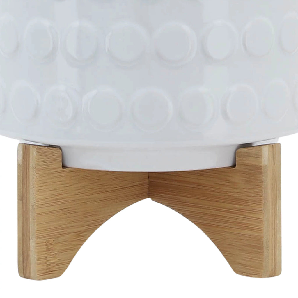 White Ceramic Round Planter L6411
