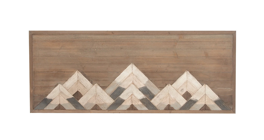 Brown Wood Mountain Geometric Wall Decor H987