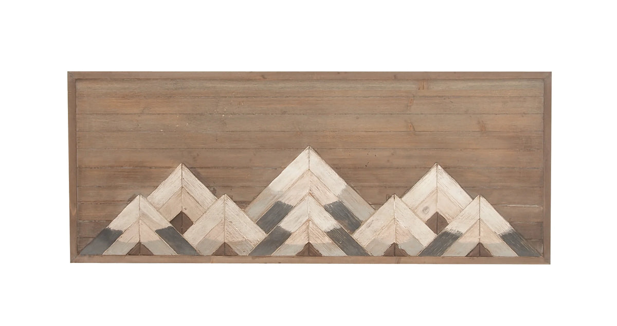 Brown Wood Mountain Geometric Wall Decor H987