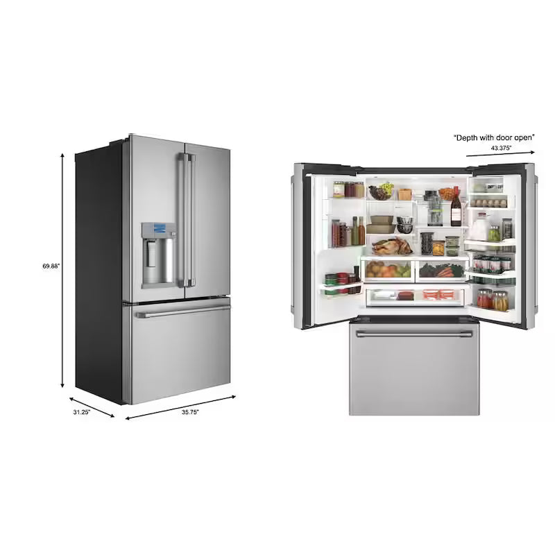 22.2 cu. ft. Smart French Door Refrigerator with Hot Water Dispenser F592483
