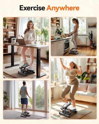 Twist Stepper with Resistance Bands and LCD Monitor Gray R211